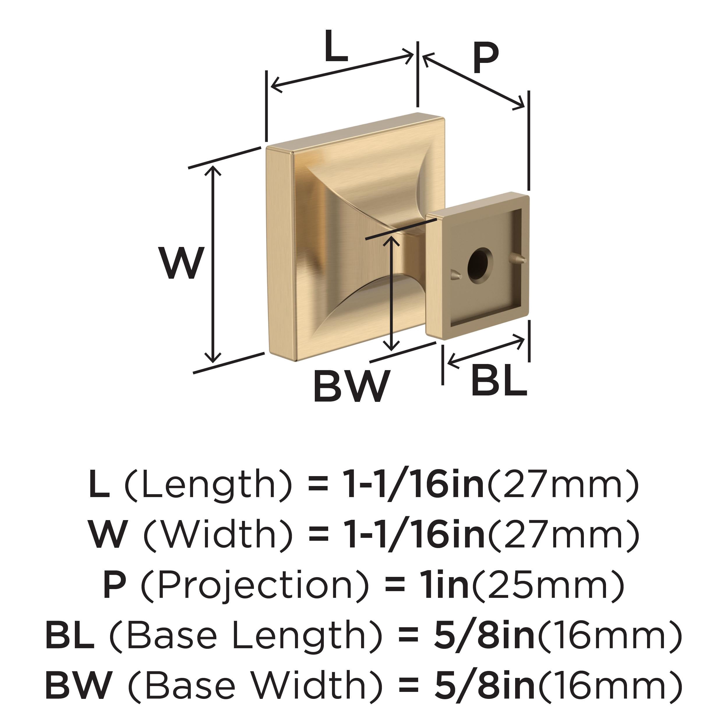 Amerock Pedestal 1-1/16 inch (27mm) Length Champagne Bronze Cabinet Knob - 25 Pack