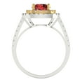 thumbnail image 4 of Clara Pucci 14K White/Yellow Gold 1.61ct Garnet Halo Ring for Women, 4 of 8