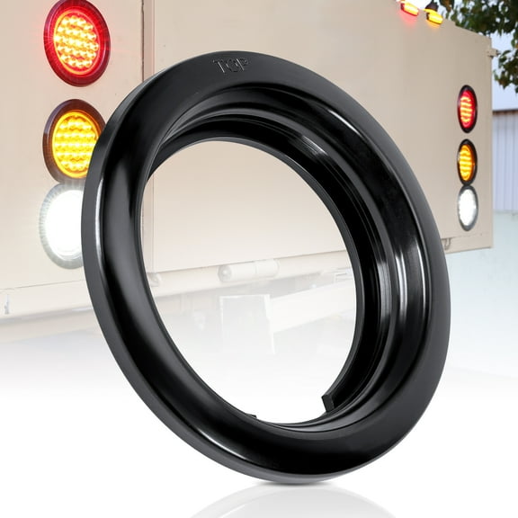 Black Rubber Grommet for Universal 4" Round Taillights [Easy Installation] [Durable Rubber] For Trailers RV Jeep & Trucks