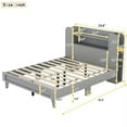 thumbnail image 3 of Full Size Platform Bed Frame with Storage Headboard,Multiple Storage Shelves on Both Sides,Grey, 3 of 7