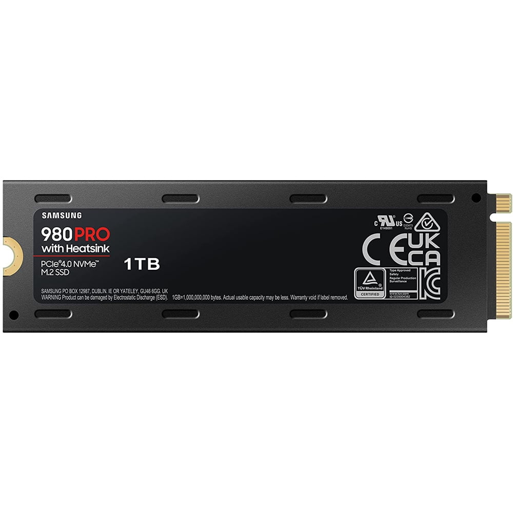 Samsung 980 PRO 1TB PCIe 4.0 NVMe SSD with Heatsink for PC/PS5, 2