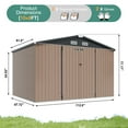 thumbnail image 4 of Aoxun Remise de Rangement Extérieure 10 X 8 Pi, Remise de Jardin en Acier, Brun (Plancher Inclus), 4 of 7