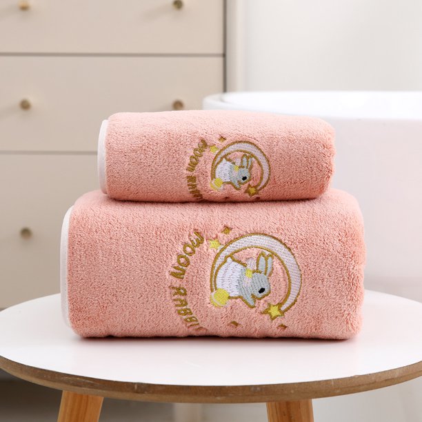 Juego de toallas de baño con estampado de vellón coral, anchas y poco profundas, absorbentes de agua, para cabello seco, regalo