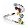 thumbnail image 4 of KDSJSXW Sterling Silver Rings Inlaid Colored Round Stone Rings Women's Confession Proposal Stainless Steel Rings Stackable Rings Engagement Rings for Women Sterling Silver Rings(Multicolor,9), 4 of 6