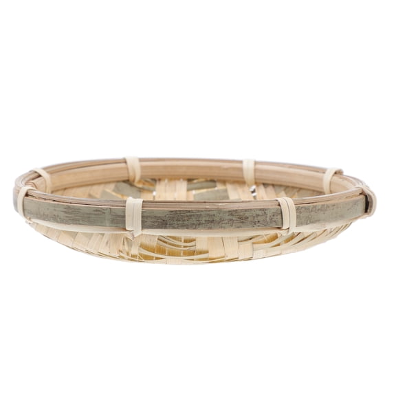 FRCOLOR  Mini Bamboo Basket Rustic Serving Platter Handmade Dessert Plate