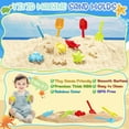 thumbnail image 5 of Upgraded Kids Turtle Sandbox with Lid & Adjustable Umbrella, Truck Toy & 8pcs Sand Shovels, Sand Box with Cover, Beach Toys for Toddlers 3-5, Plastic Indoor Outdoor Play Toys Gift for Girls Boys, 5 of 14