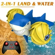 Duomishu RC Toy Amphibious Stunt Boat & Car Shark Toy for boys All Terrain Remote Control Cars