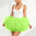 thumbnail image 4 of QSAWXQZ Women Tutu Skirt High Waist Elastic Waisted Pleated Tulle Dress up Skirt Party Free Size, 4 of 7