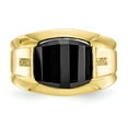 thumbnail image 5 of 10K Yellow Gold Ring Band Men's Diamond Round Onyx Black, Size 7, 5 of 5