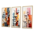 thumbnail image 3 of Designart "Constructed Horizons in Constructivism II" Abstract Framed Wall Art Set Of 3 - Orange Constructivism Frame Canvas Set For Living Room Decor, 3 of 6