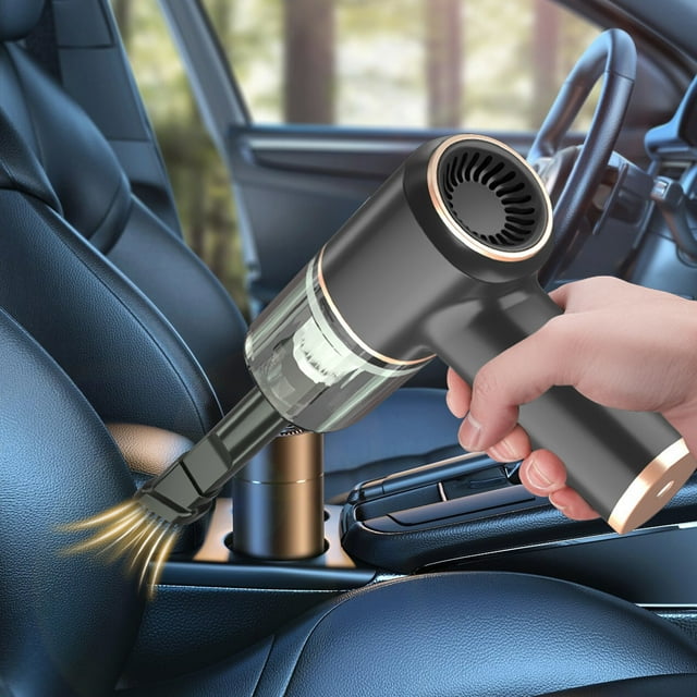 120W Handheld Car Vacuum Cleaner | 6000Pa Powerful Suction | Mini USB Portable Dust Buster for Pet Hair & Crumbs | Includes Brush & Crevice Tool | Washable Filter