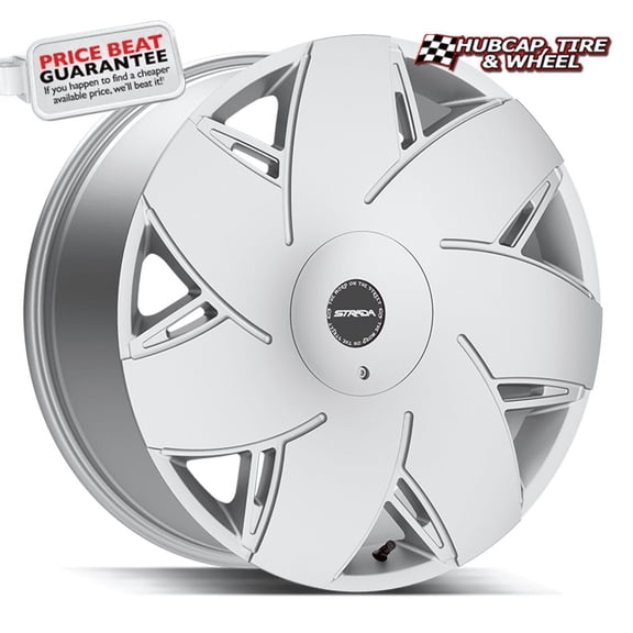 Strada Turbina Brushed Face Silver - 22X9-5X115 Bolt Pattern, 15mm Offset