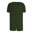thumbnail image 4 of GERsome Womens Ribbed Knit Lounge Sets Short Sleeve Tops and Shorts Sleepwear Pajama Set Two Piece Shorts Outfits Set M-2XL (Green,L), 4 of 5