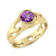 thumbnail image 5 of 14K Yellow Gold 1 CT Amethyst Ring Unique Solitaire Designer, 5 of 7
