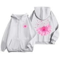 thumbnail image 4 of Breast Cancer Zip Up Hoodie for Women Pink Ribbon Graphic Jackets Fall Winter Oversized Sweatshirt with Pocket, 4 of 6
