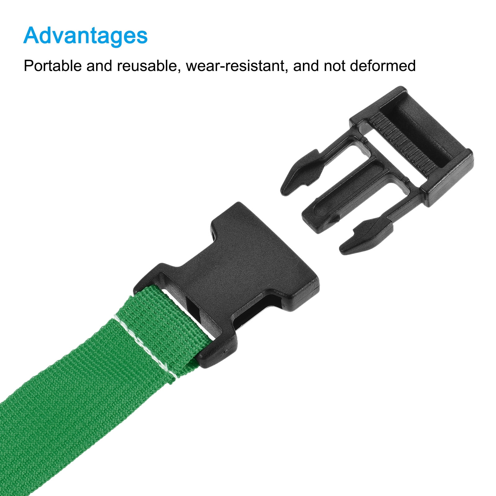 Unique Bargains Utility Strap with Buckle Adjustable Belt for Outdoor Bag Luggage Packing Green