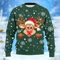thumbnail image 6 of Christmas Sweatshirt for Men Women Long Sleeve Loose Casual Crewneck Ribbed Texture Snowflake and Reindeer Print Pullover, 6 of 6