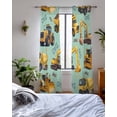 thumbnail image 3 of Construction Truck Sheer Curtains 84 Inch Length 2 Panels Set for Living Room/Bedroom, Cartoon Grips and Bulldozers Green Kitchen Curtains Grommet Semi-Sheer Curtains Window Treatments 52"x84"x2, 3 of 7