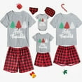 thumbnail image 1 of Pijama familiar a juego de Navidad, Conjunto de pijama corto, árbol de Navidad, Feliz Navidad, 1 of 3