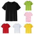 thumbnail image 1 of WEAIXIMIUNG T-Shirts Multi-Pièces pour Enfants Manches Courtes Haut Uni Garçon & Fille Unisexe Enfant Col Rond T-Shirt 4TG, 1 of 4