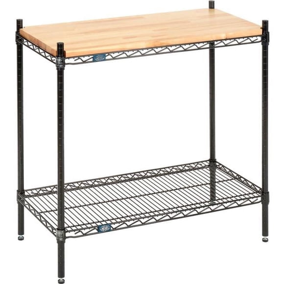 Nexel W14363C2 14 x 36 x 34 in. 2 Tier Wire Shelving Display Unit, Chrome