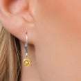 thumbnail image 3 of Gem Stone King 14K Two Tone Gold Yellow Citrine Earrings for Women | 0.92 Cttw | Gemstone November Birthstone | Heart Shape 5MM, 3 of 6