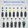 thumbnail image 3 of 5' USB to DC Power Cable with 13 Interchangeable Plugs Adapters, Black, 3 of 5