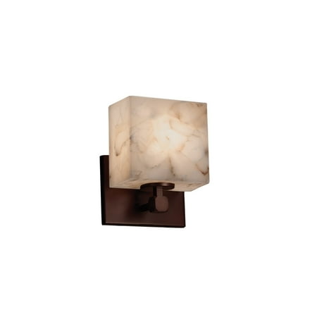 - Justice Design Group Alabaster Rocks Tetra 1-light Dark Bronze ADA Wall Sconce, Rectangle Shade