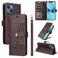 thumbnail image 1 of FOXDOCK Funda tipo Cartera para iPhone 12 – Cubierta de Cuero PU con Múltiples Ranuras, Bolsillo para Efectivo y Correa de Muñeca, 1 of 6