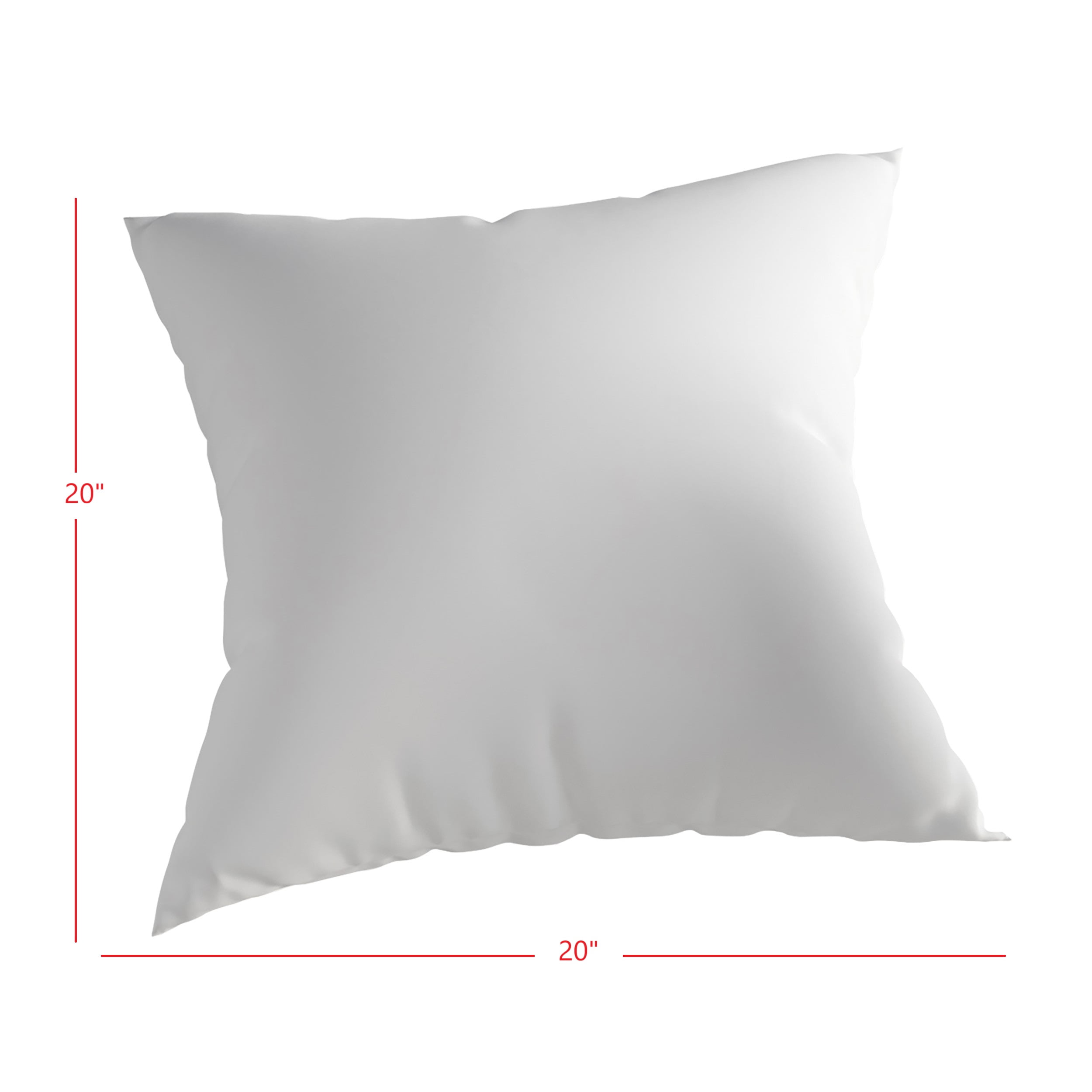 Home Design Calais Square Throw Pillow Inserts 20x20 Inch, Set of 4, Bedroom & Couch, Soft Decorative Pillow Insert, White