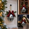 thumbnail image 4 of FeiBiQiuBi Metal Christmas Bell, 14.6 Inch Christmas Jingle Bells with Buffalo Plaid Bow, Farmhouse Hanging Door Decor for Front Door, Porch and Christmas Tree Holiday, 4 of 6