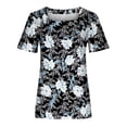 thumbnail image 4 of Camisetas informales de verano para mujer, cuello cuadrado, manga corta, túnica, blusas sueltas y cómodas OAVQHLG3B Store  lin121212, 4 of 4