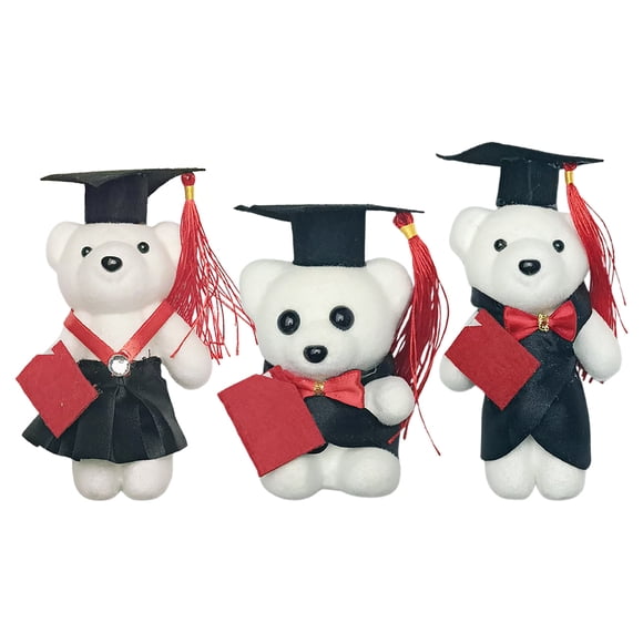 CIMAXIC Party 3PCS Graduation Season Gift Cute Cartoon Doctor Bear Plush Toys Graduation Party Gifts for Kindergarten High School College Graduates (Standing, Sitting, Skirt)