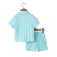 thumbnail image 4 of WhouRiu Boys Summer School Outfits Short Sleeve Button Up Shirts Shorts Sets Kids Gentleman Clothes, 4 of 5