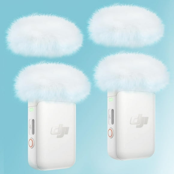 shiyou-DJI Mic 2 Wind Muff - Furry Microphone Windscreen Mic Windshield for DJI Mic 2 / OSMO Pocket 3 Wireless Lavalier Microphone for Record Interview (White 4 Pcs)