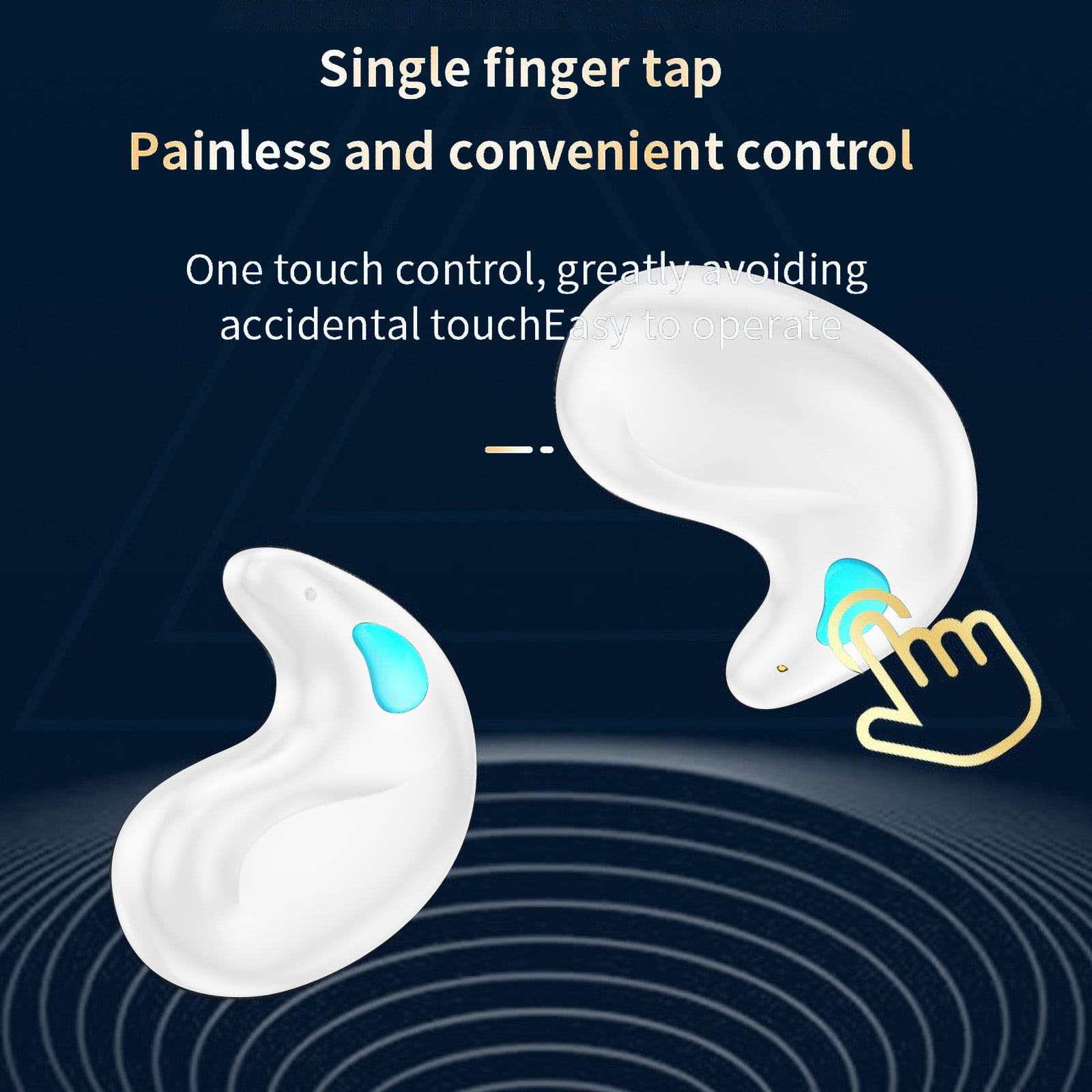 Bluetooth Earbuds Invisible Sleep Bluetooth Earbuds, Mini Tiny Discreet Hidden Headphones with LED Display and Charging Case(White)
