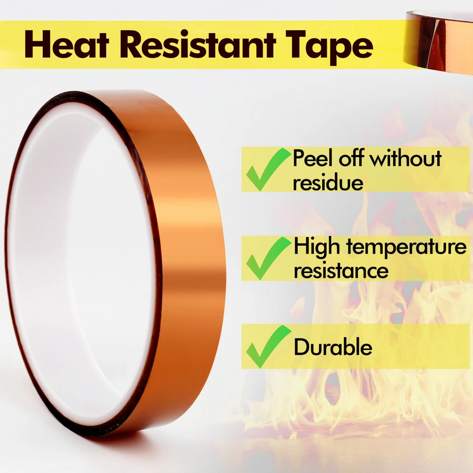 BUTTERFLY- A-Sub 4 Rolls Polyimide High Temperature Tapes Heat Resistant Kapton 10Mm, 20Mm