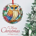 thumbnail image 3 of Crystal Glass Christmas Ornament Stained Glass-style Owl Holiday Ornaments Funny Animal for Home Office Xmas Tree Decor, 3 of 8