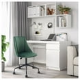 thumbnail image 2 of FurnitureR Chaise de Bureau Pivotante Réglable en Velours Moderne Vert, 2 of 8