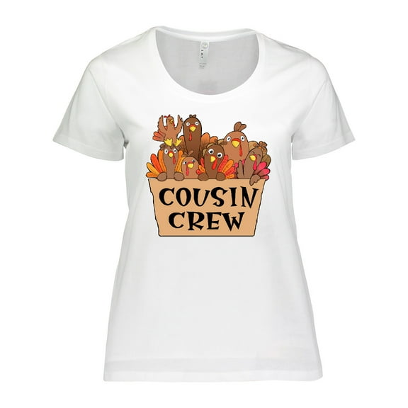 Inktastic Cousin Crew Cute Turkey Family Women's Plus Size T-Shirt