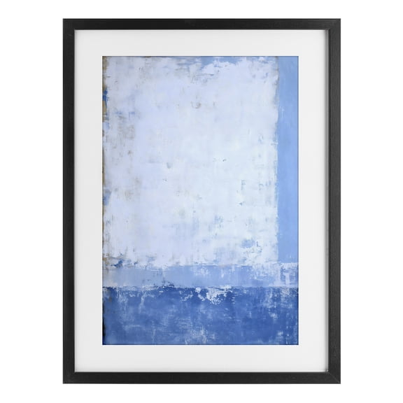 Stupell Industries Contemporary Blue & White Abstract Black Framed Print Under Glass, 14 x 20, by Gina Kelly