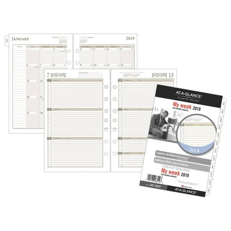 at a glance day runner weekly planner refill size 4 loose leaf