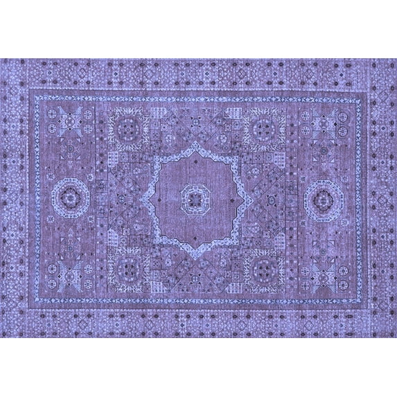 Ahgly Company Indoor Rectangle Abstract Blue Modern Area Rugs, 5' x 8'