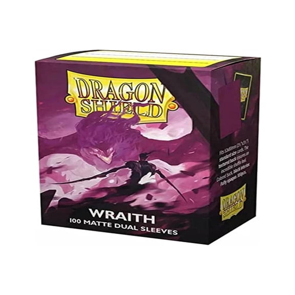 Dragon Shield, Standard size TCG card sleeves, 100ct. Matte Dual Sleeves - Wraith