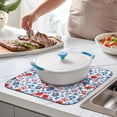 thumbnail image 2 of Pioneer Flower Floral Print Pattern Dish Drying Mat for Kitchen 1 Pack, Ultra Absorbent Microfiber Dishes Drainer Mats,16"x18", 2 of 6