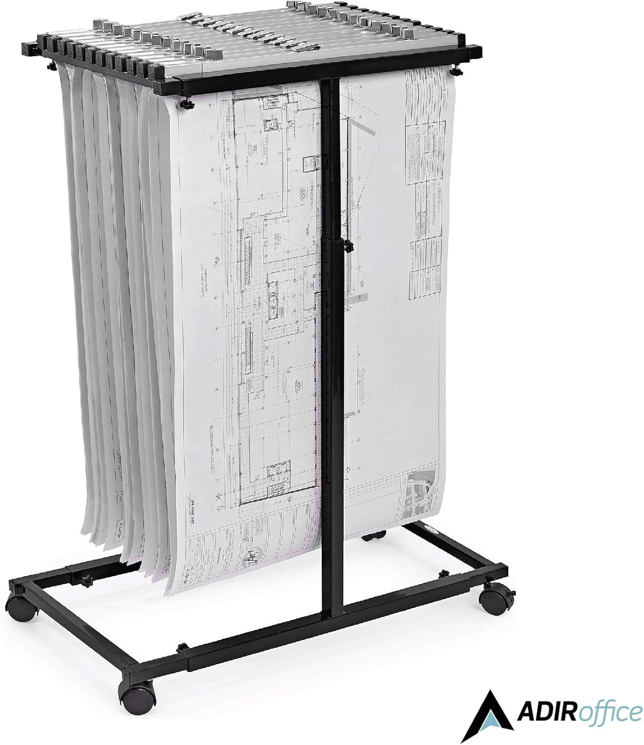 Adir Mobile Blueprint Holder- Adjustable Blue print Storage Organizer and Construction Plan Holder