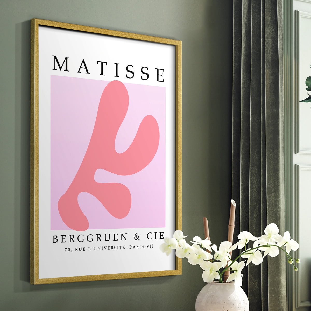 Matisse CCCLIII in Gold Solid Wood 8 x 10 Framed Print