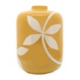 thumbnail image 1 of Sagebrook Home 16684-02 12 in. Ceramic Leaf Jar, Yellow, 1 of 1