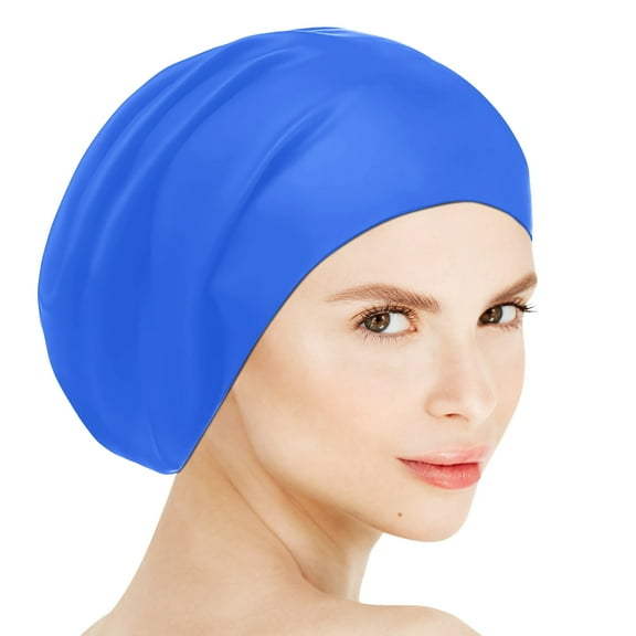Swimming Cap, Extra Large Silicone Swim Cap for Women & Men, Keeps Hair Dry