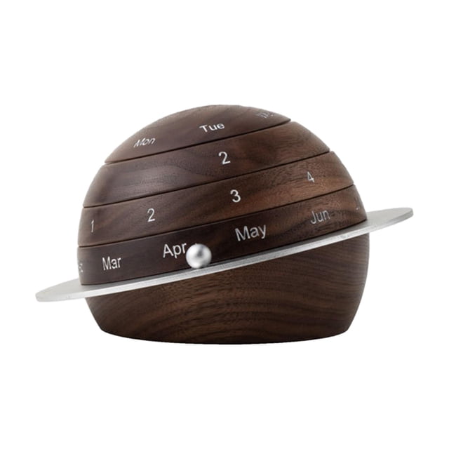 S SERENABLE Calendar Decor Rotating Perpetual Calendar for Tabletop Living Room Bookcase